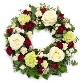 Funeral wreath in white and red (G)