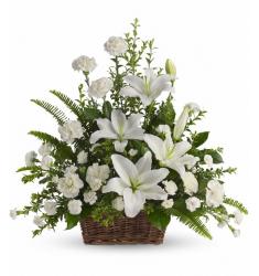 Peaceful White Lilies Basket  (Αμερική-Καναδάς)