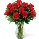 12 roses in vase - HAPPY ANNIVERSARY