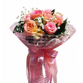 9 Pink Roses Bouquet