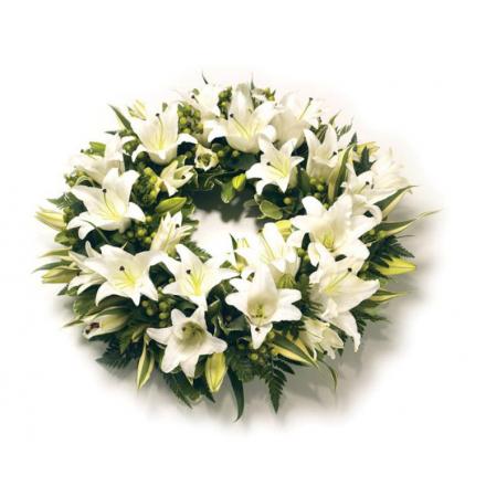 Στεφάνι κηδείας White Lily Wreath (UK)