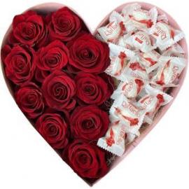 Heart with  Roses & Rafaello