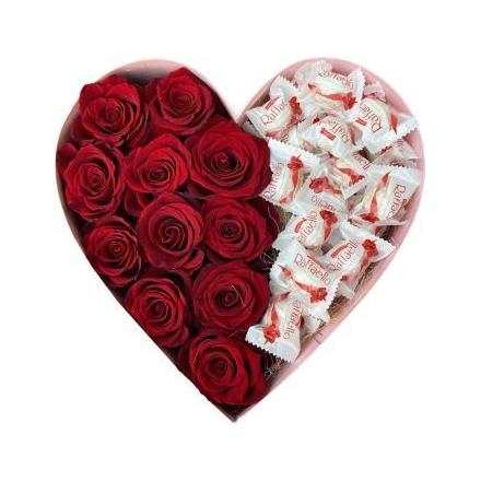 Καρδιά με Roses & Rafaello