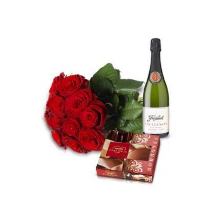 15 roses+shampagne+chocolate box (MD)