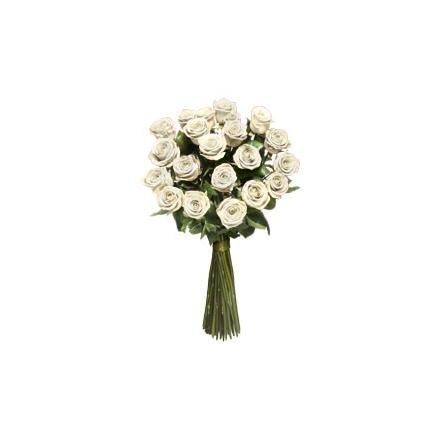 White long stem roses bouquet