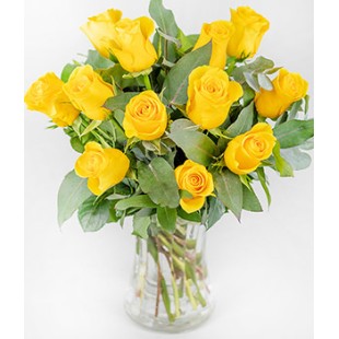 12 Κίτρινα Τριαντάφυλλα  Μπουκέτο  (UK)