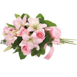 Μπουκέτο Ροζ Τριαντάφυλλα - Λίλιουμ  Μπουκέτο Ροζ Τριαντάφυλλα - Λίλιουμ