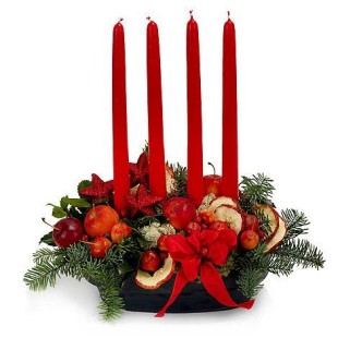 Γιορτινή Σύνθεση με 4 Κεριά Γιορτινή Σύνθεση με 4 Κεριά