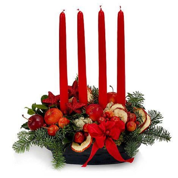 Γιορτινή Σύνθεση με 4 Κεριά 