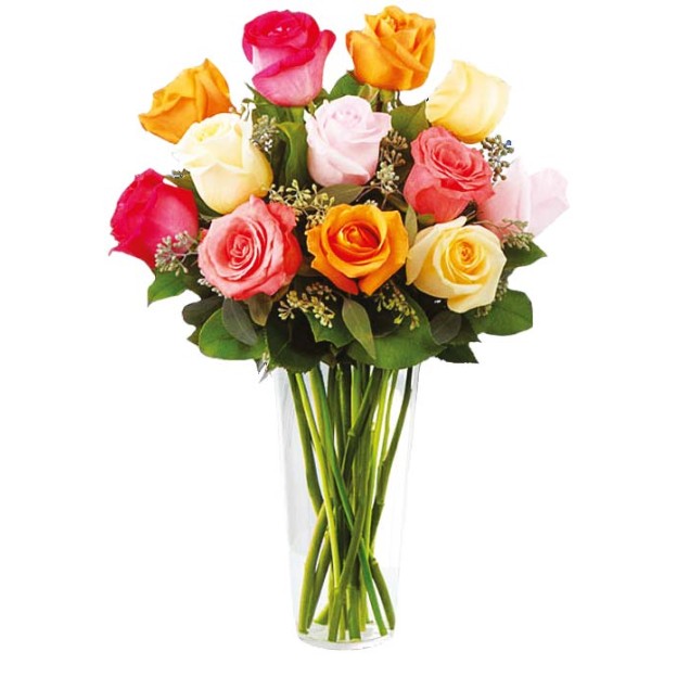 Μπουκέτο Παστέλ Πολύχρωμα Τριαντάφυλλα