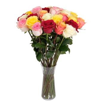 Τριαντάφυλλα πολυχρωμα μπουκέτο  (CH)
